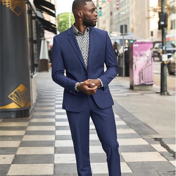 Express Navy Suit Modern Fit Performance Stretch Suits Blazers